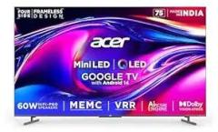 Acer 75 inch (189 cm) M Series Mini + Google AR75UDMGR2885AT (Black) Smart 4K Ultra HD LED QLED TV