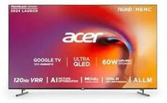 Acer 85 inch (215 cm) Super Series Google AR85QDXGU2875AT (Black) 2024 Model Smart 4K Ultra HD QLED TV