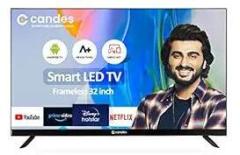 Candes 32 inch (81 cm) Frameless CF32S001 (Black) (2021 Model) Smart HD Ready LED TV