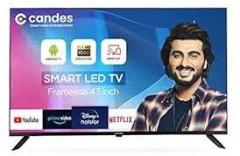 Candes 43 inch (108 cm) Frameless CTPL43EF1STV (Black) (2021 Model) Smart Android Full HD LED TV