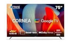 Cornea 75 inch (190 cm) Frameless (with No Cost EMI Offer on All Major Banks) | Dolby Atoms | Theatre Like Experience Smart Android Ultra HD 4K LED TV