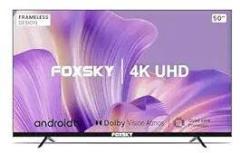 Foxsky 50 inch (127 cm) 50FS VS (Black) (2021 Model) | With Voice Assistant Smart 4K Ultra HD LED TV