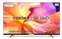 Foxsky 65 inch (165 cm) 65FS VS (Black) (2021 Model) | With Voice Assistant Smart 4K Ultra HD LED TV