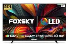 Foxsky 75 inch (190 cm) Frameless Series FS75GATV (Balck) Smart 4K Ultra HD LED TV