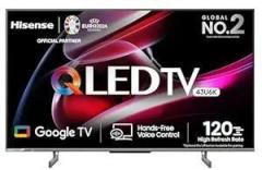 Hisense 43 inch (108 cm) Google (43U6K, Gray) | Dolby Vision & Atmos | HSR 120 Mode | HDR10, HLG Smart 4K Ultra HD QLED TV