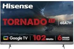 Hisense 65 inch (164 cm) Tornado 2.0 Series Google (65A7H, Silver) | Built in JBL 20 W Subwoofer | HDR 10+ | Dolby Vision & Atmos Smart 4K Ultra HD LED TV