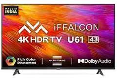 Iffalcon 43 inch (108 cm) Certified 43U61 (Black) (2021 Model) Android Smart 4K Ultra HD LED TV