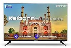 Karbonn 32 inch (80 cm) Millennium Series KJW32NSHDF (Phantom Black) (2022 Model) | with Bezel Less Design HD Ready LED TV