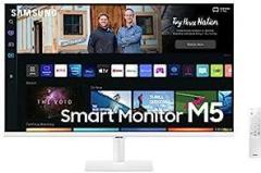 Samsung 32 inch (80.1 cm) M5 FHD Monitor, Speakers, Remote, 1 Billion Color, apps, Plus, Office 365, Apple Airplay, Dex, Bluetooth (LS32BM501EWXXL, White) Smart Smart TV