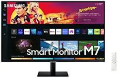 Samsung 32 inch (80 cm) M7 Monitor, Type C, apps, Samsung Plus, Office 365, Apple Airplay, Samsung Dex, Bluetooth, IOT, Speakers, Remote (LS32BM700UWXXL, Black) Smart Smart 4K UHD TV