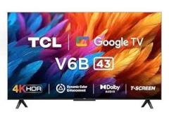 Tcl 43 inch (108 cm) Metallic Bezel Less Series Google 43V6B (Black) Smart 4K Ultra HD LED TV