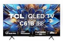 Tcl 50 inch (126 cm) Google 50C61B (Black) Smart 4K Ultra HD QLED TV