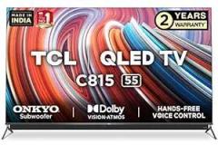 Tcl 55 inch (138.8 cm) Certified 55C815 (Metallic Black) (2020 model ) | With Integrated 2.1 ONKYO Soundbar Android Smart 4K Ultra HD QLED TV