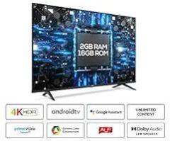 Tcl 65 inch (165.1 cm) Certified 65P615 (Black)(2020 Model) Android Smart 4K Ultra HD LED TV