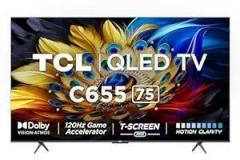 Tcl 75 inch (189 cm) Google 75C655 (Black) Smart 4K Ultra HD QLED TV