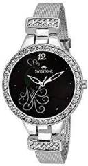 Swisstone SWSS209 BLK CH Stainless Steel Chain Wrist Watch for Women