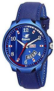 Espoir Analogue Blue Dial Day and Date Men's Watch