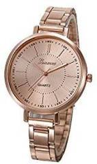 Geneva Platinum Analogue Rose Gold Dial Women'S Watch Gp 338