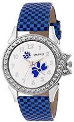 Matrix Analog Blue Dial Blue Leather Strap Women's & Girls Watch WN 14