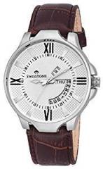 Swisstone Analogue White Dial Mens And Boys Watch Sw Wht105 Wht Brw