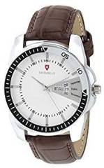 Svviss Bells Chronograph White Dial Brown Genuine Leather Strap Day And Date Men's Wrist Watch Ta 970