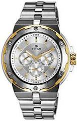 Titan Men's Analogue Silver Dial Watch 1654BM01