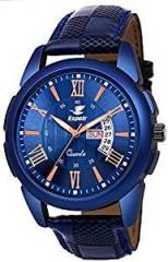 Espoir Analogue Blue Dial Day and Date Boy's and Men's Watch CheckBlueRay0507