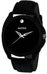 Matrix Analog Black Dial, Black Leather Strap Wrist Watch For Men And Boys WCH 188