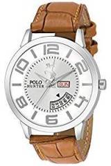 Polo Hunter White Day and Date Strap Men's Watch 1134