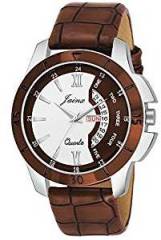 Jainx Brown Day and Date Round Analogue Watch for Men's & Boys JM315