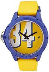 Fastrack Tees Analog Yellow Dial Unisex Watch 38019PP04