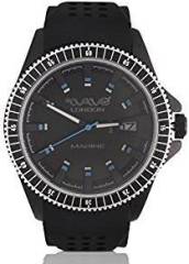 Wave London Marine Unisex Wrist Watch Fashionable Water Resistant Analog Watch With Smart Belt And Sporty Dial Black