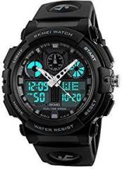 SKMEI Quartz Movement Analogue Digital Multi Functional Black Dial Men's Sports Watch