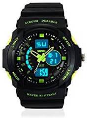 SKMEI Analog Digital Gold Dial Men's Watch AD0955 BK GREEN