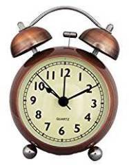 Rise N Shine Copper Dial Vintage Look Bending Glass Table Alarm Clock With Night Led Display