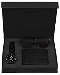 Lorenz Combo of Black Watch, Wallet and Wayfarer Sunglasses for Men CM 1062SN WL BLK