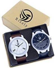 Rizzly Pack of 2 Multicolour Analog Analog Watch for Men and Boys