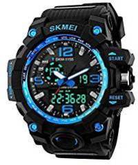 Addic Analogue Digital Multifunctional Outdoor Sports Dual Time Blue Dial Men'S Watch Skmeimw37