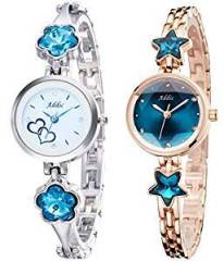 Addic Analogue White and Blue Dial Lovely Women's Watch Combo of 2