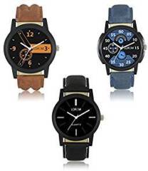 Ak Lorem Leather Analogue Multicolor Dial Mens Watches Lr 1 2 3