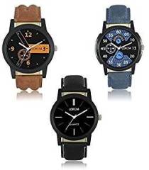 Krupa Enterprise 444123 Analog Multi Colour Dial Men's & Boy's Watch pack of 3