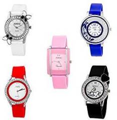 Addic Combo Of 5 Analogue Multicolor Dial Womens Watch Cw809