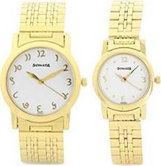 Sonata Analog White Dial Unisex Watch 71178137YM01