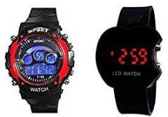 Blutech Combo Of 2 Digital Black Dial Kids Watch 1736