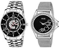 AXE style Day and Date Couple Combo Multicolor Watch Black