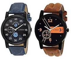 BOBO BIRD New Designer & Stylish Leather Belt Combo Analogue Watch For Men LR01 02 Pack Of 2 BB W014