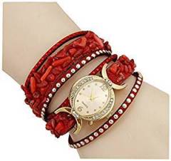 AELO Multiband Red Bracelet Watch For Girls WWW1049