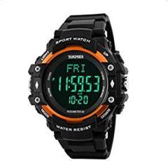 SKMEI Digital Display Black Dial Waterproof Stainless Steel Back Unisex Watch 1180ORG