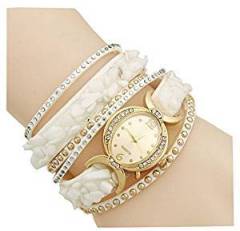 AELO Multiband White Bracelet Watch For Girls & Women