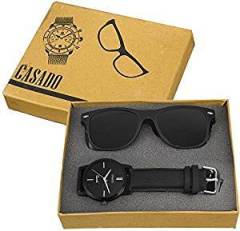 CASADO Ultra Black Slim Watch and Matte Black Sunglass 168x1